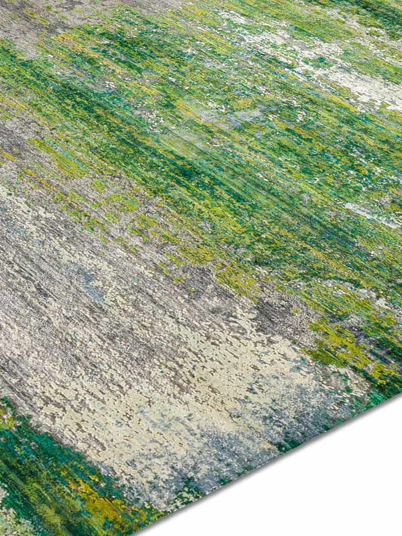 Роскошный ковер ручной работы зеленого цвета