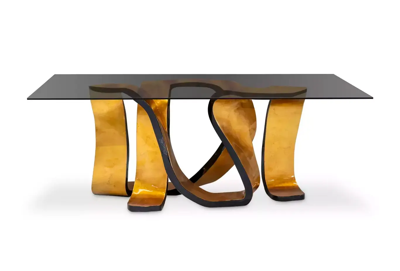 Обеденный стол с золотым листом Ribbon