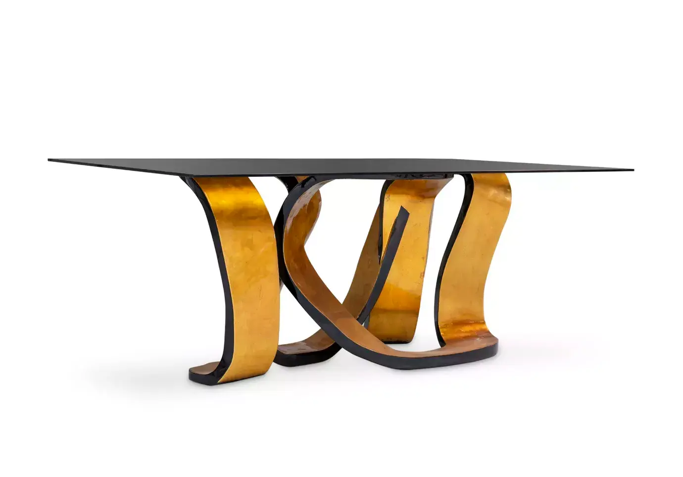 Обеденный стол с золотым листом Ribbon