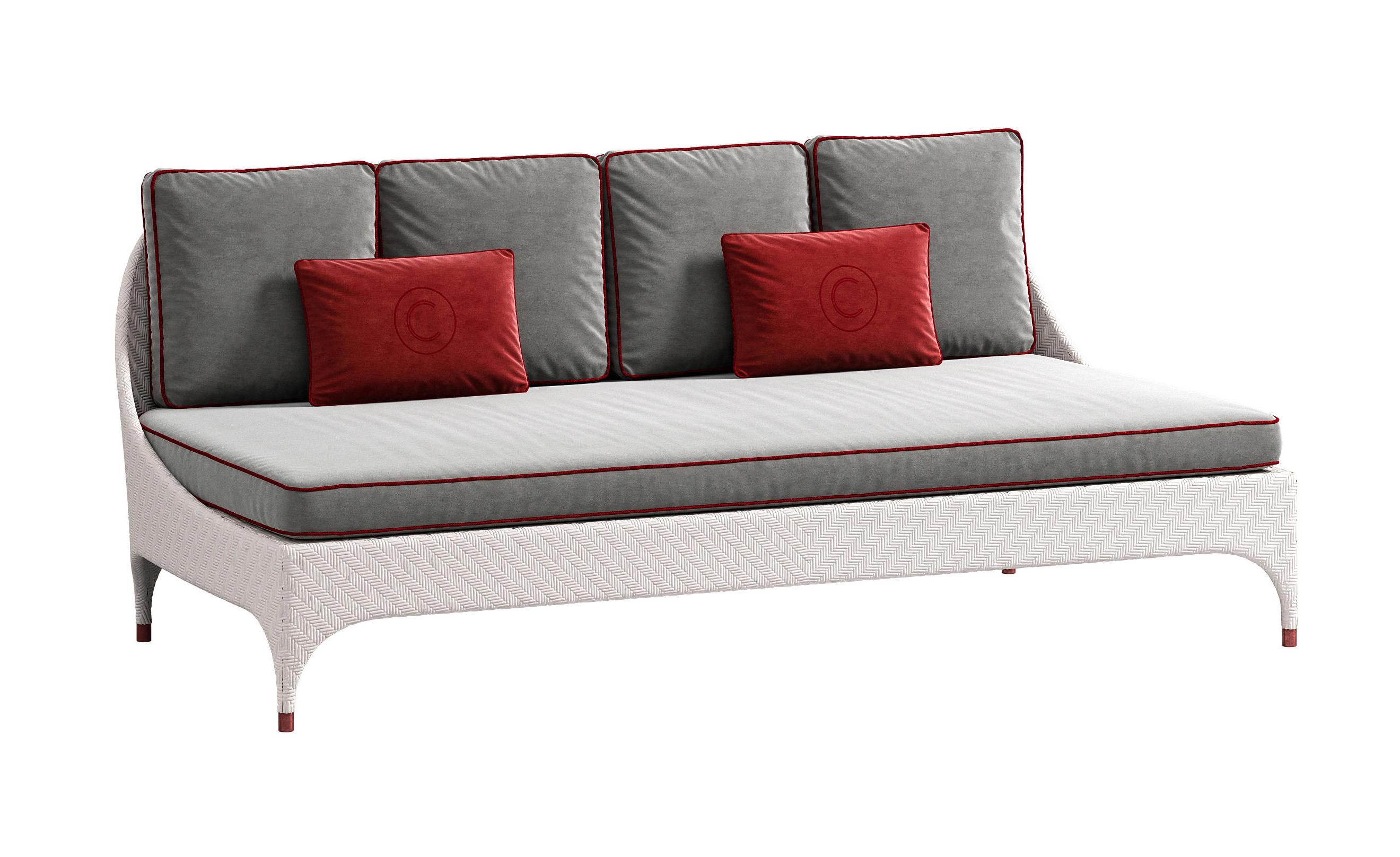 Двухместный уличный диван без подлокотников