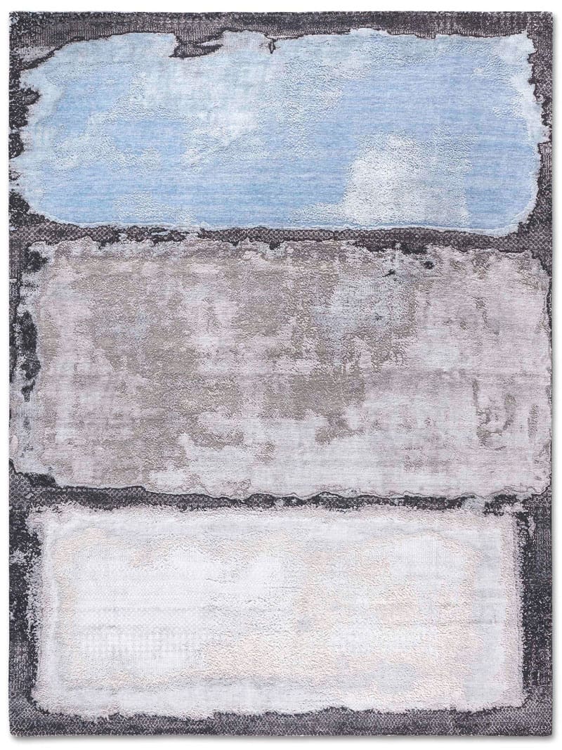 Ковер ручной работы светло-голубого и тауп цвета | Размер: 170 x 240 см