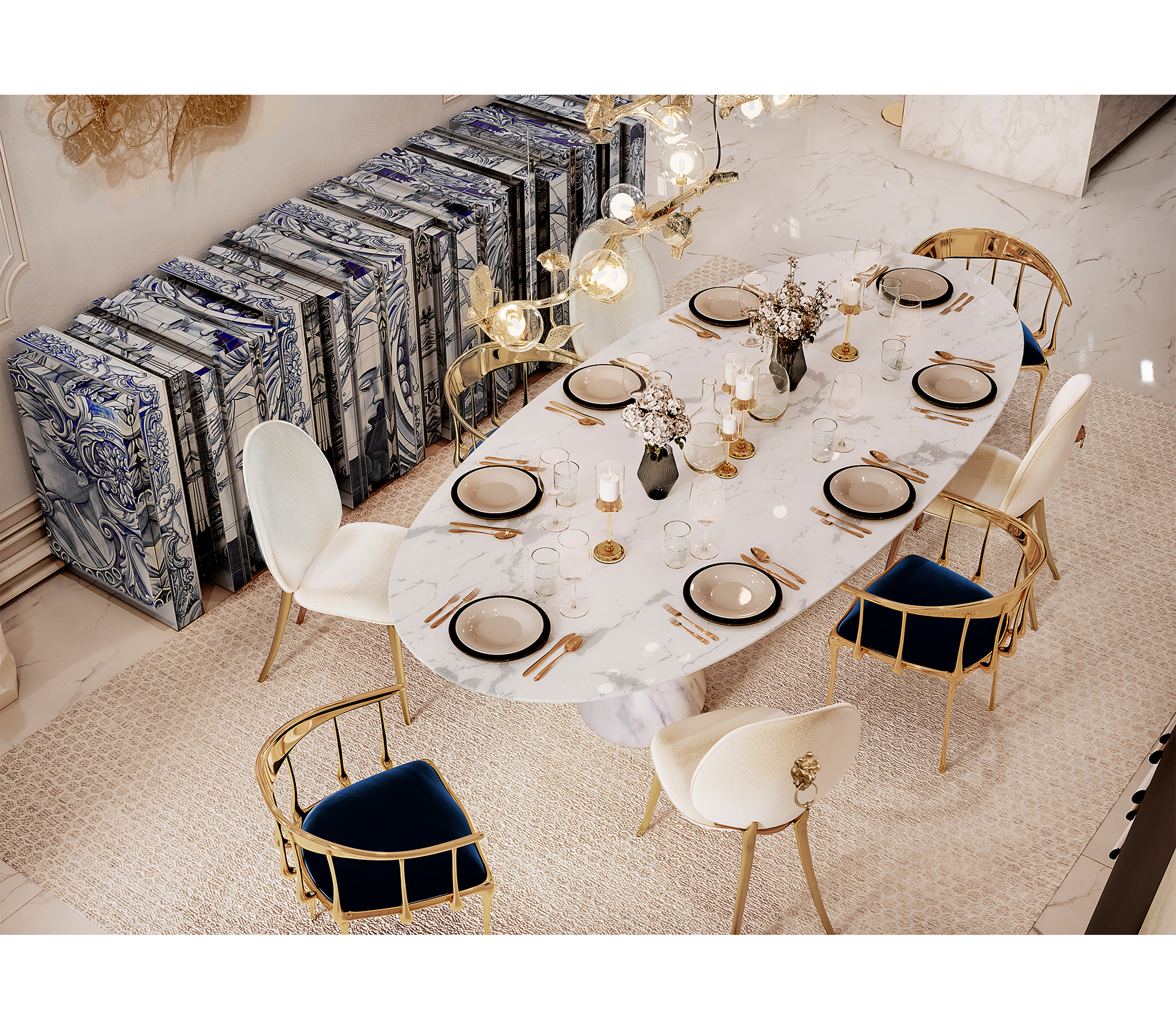 Овальный обеденный стол Obsidian Oval XL Estremoz