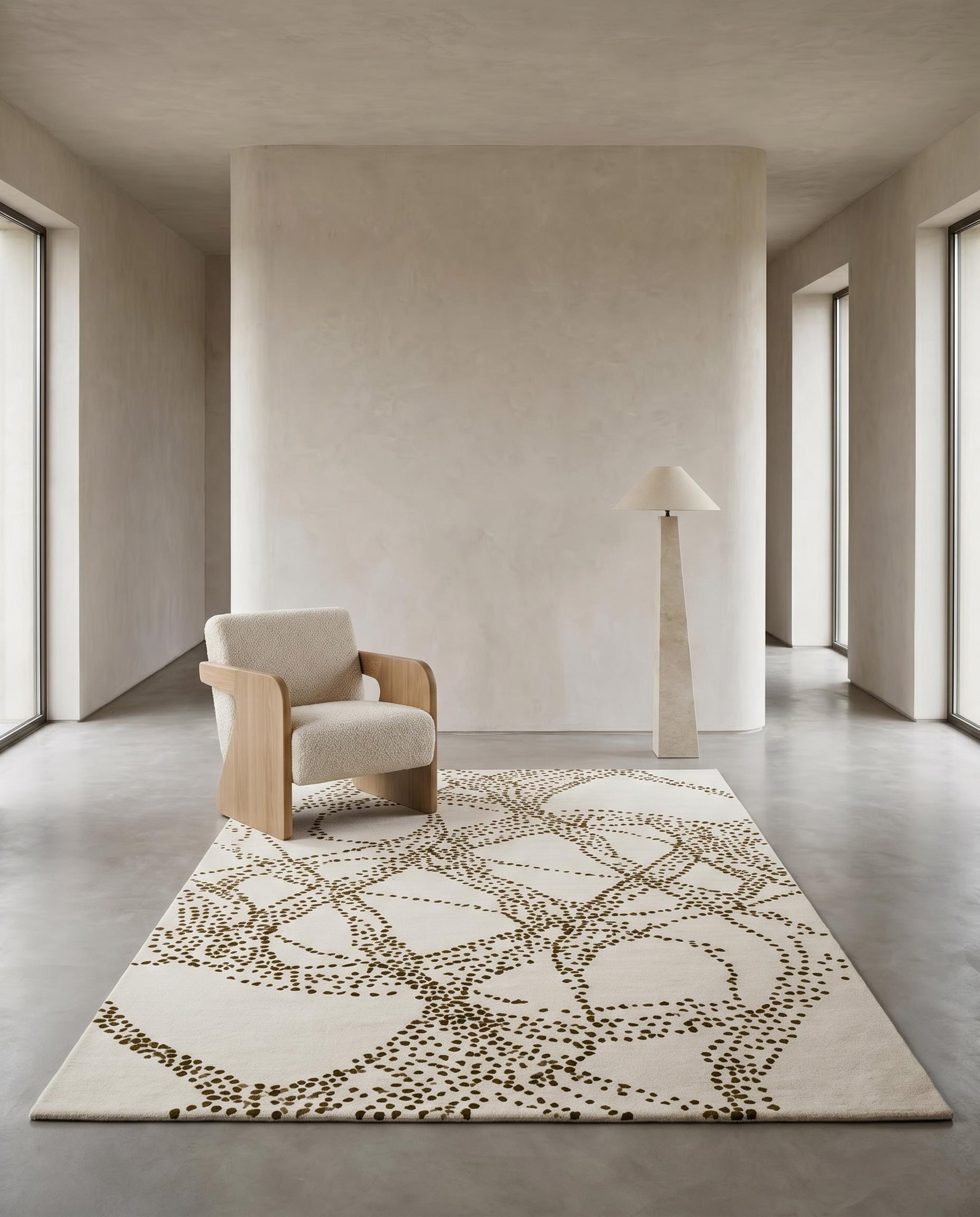 Қолмен тоқылған кілем Rope Lattice Sand