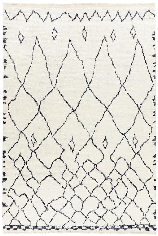 Белый ковер с высоким ворсом Berber