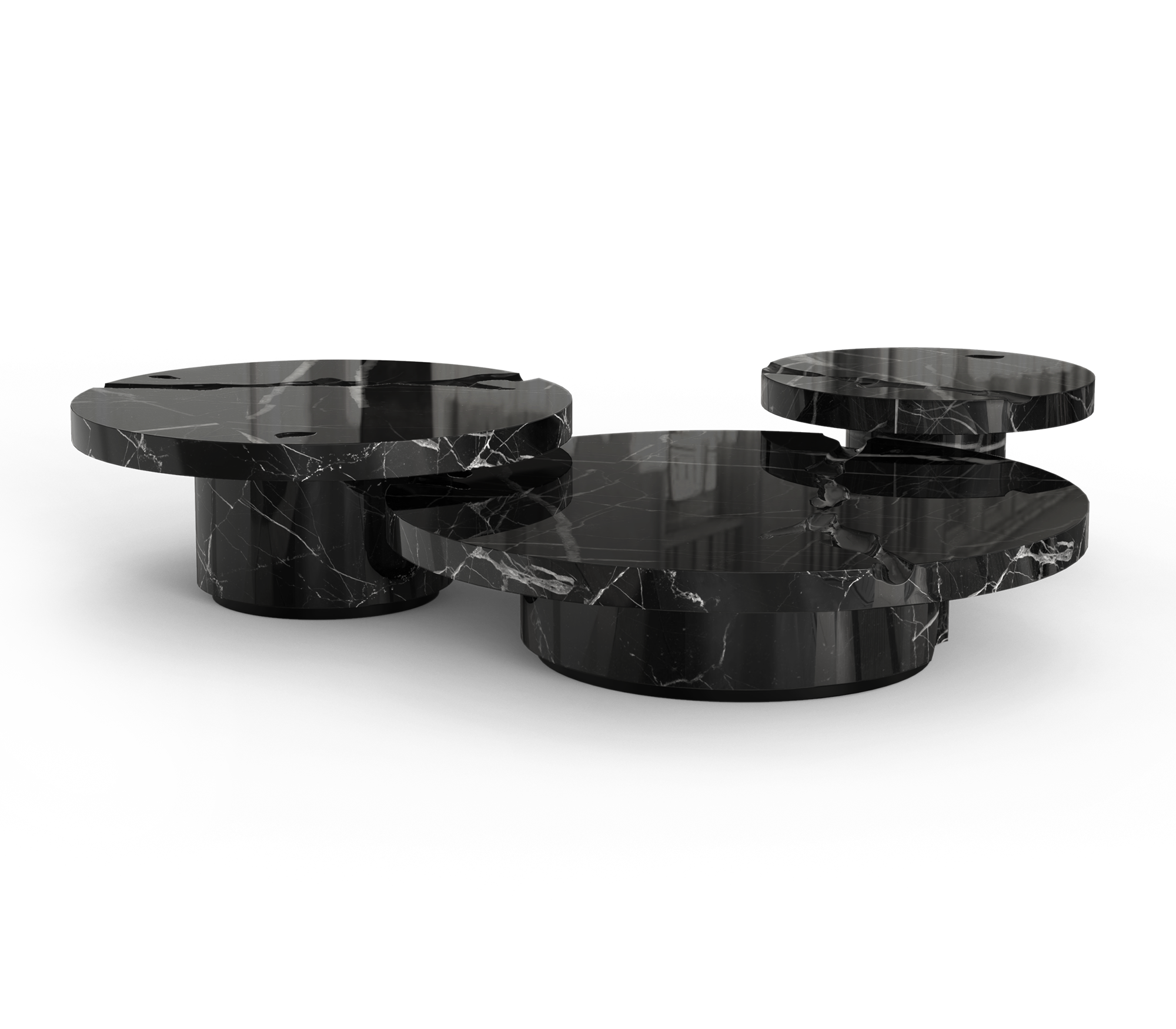 Центральный стол Dominion Nero Marquina, комплект из 3 предметов