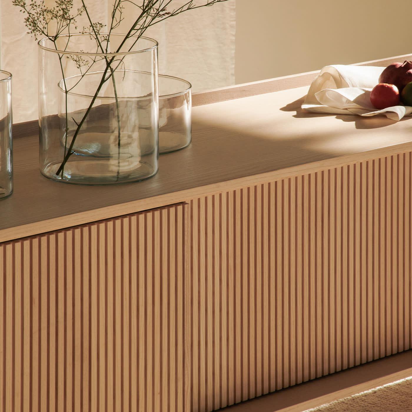 Высокий буфет на 2 двери натуральный Sipario