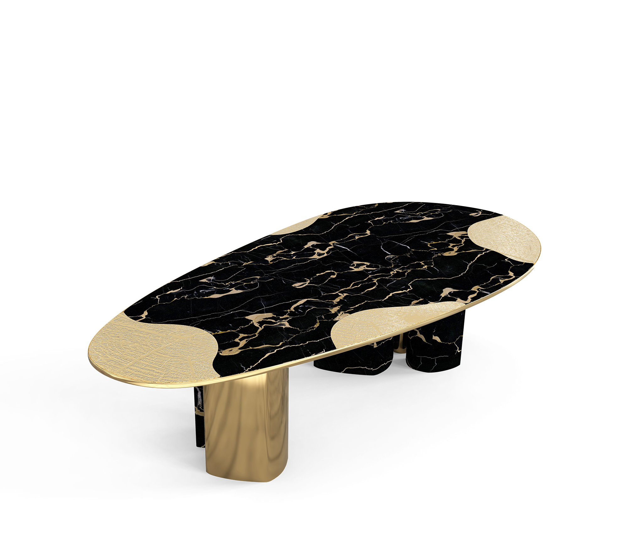 Обеденный стол Athena Portoro Marble & Gold
