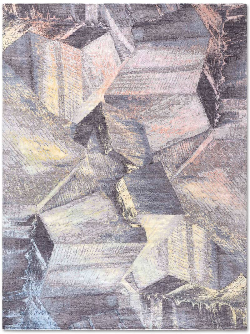 Brutalism пастель түсті сәнді кілем | Өлшемі: 140 x 210 см