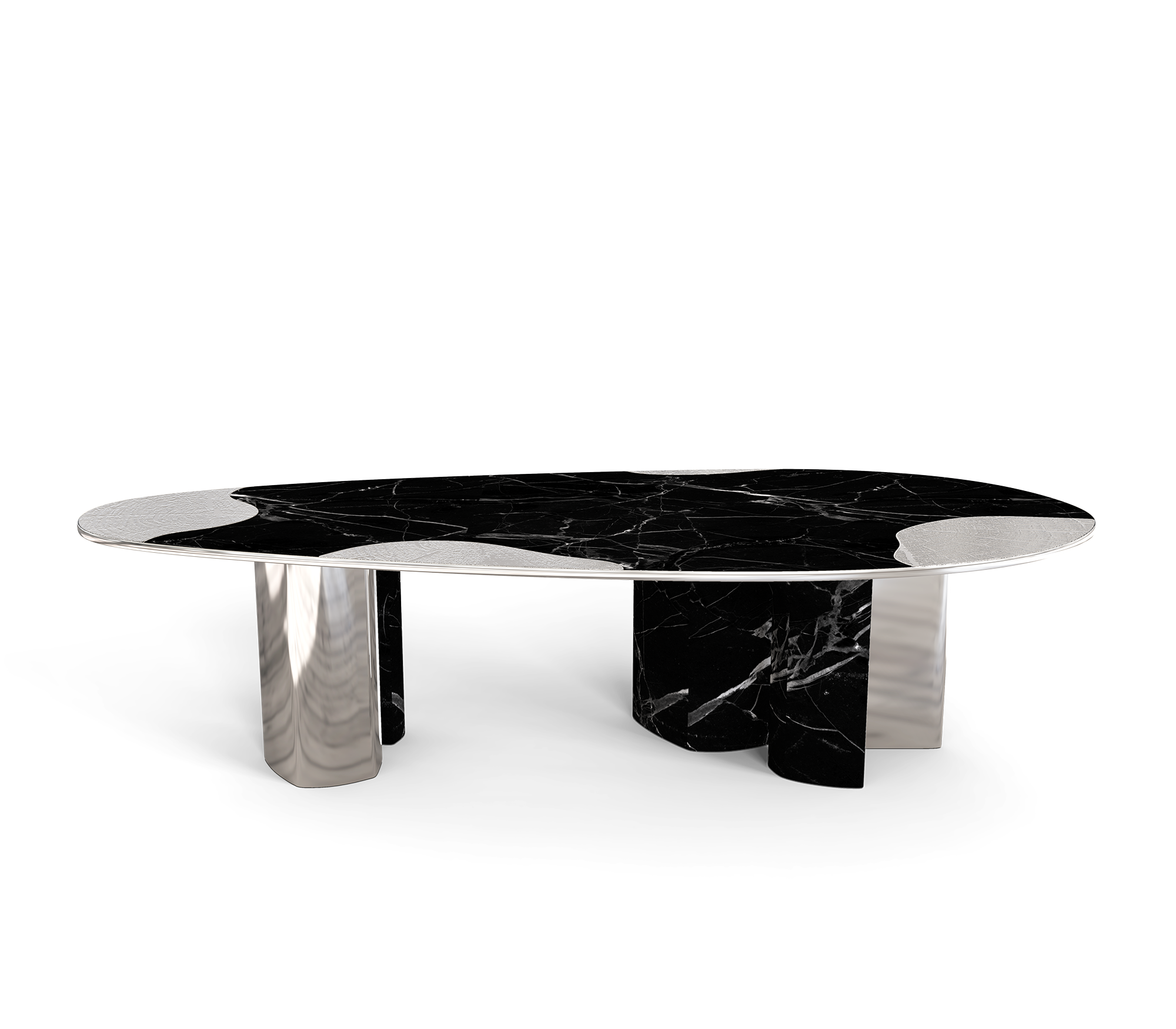 Ас үстелі Athena Nero Marble & Silver