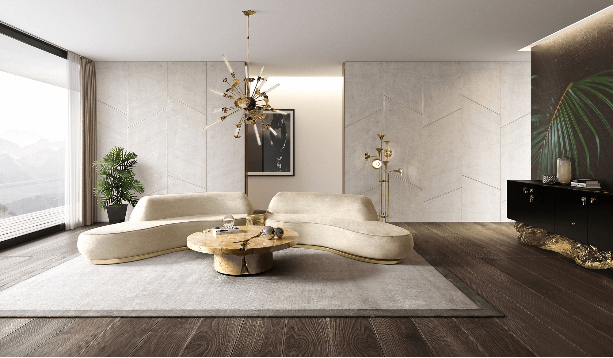 Центральный стол Dominion Poplar Root, комплект из 3 предметов