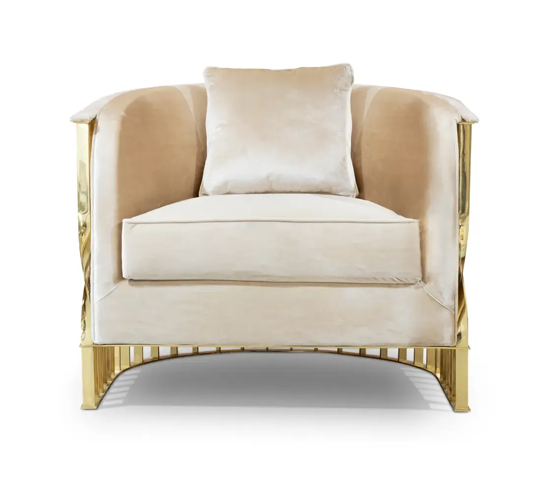 Кресло полированное латунью Solene