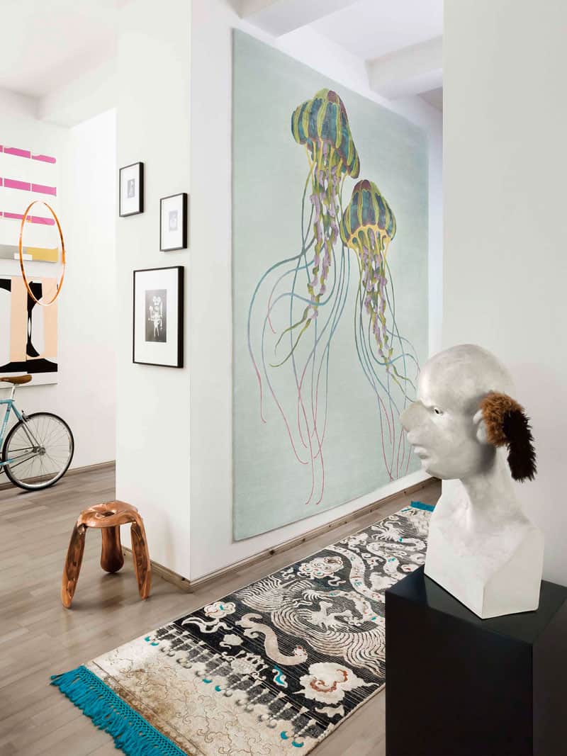 Қолмен жасалған кілем Jellyfish