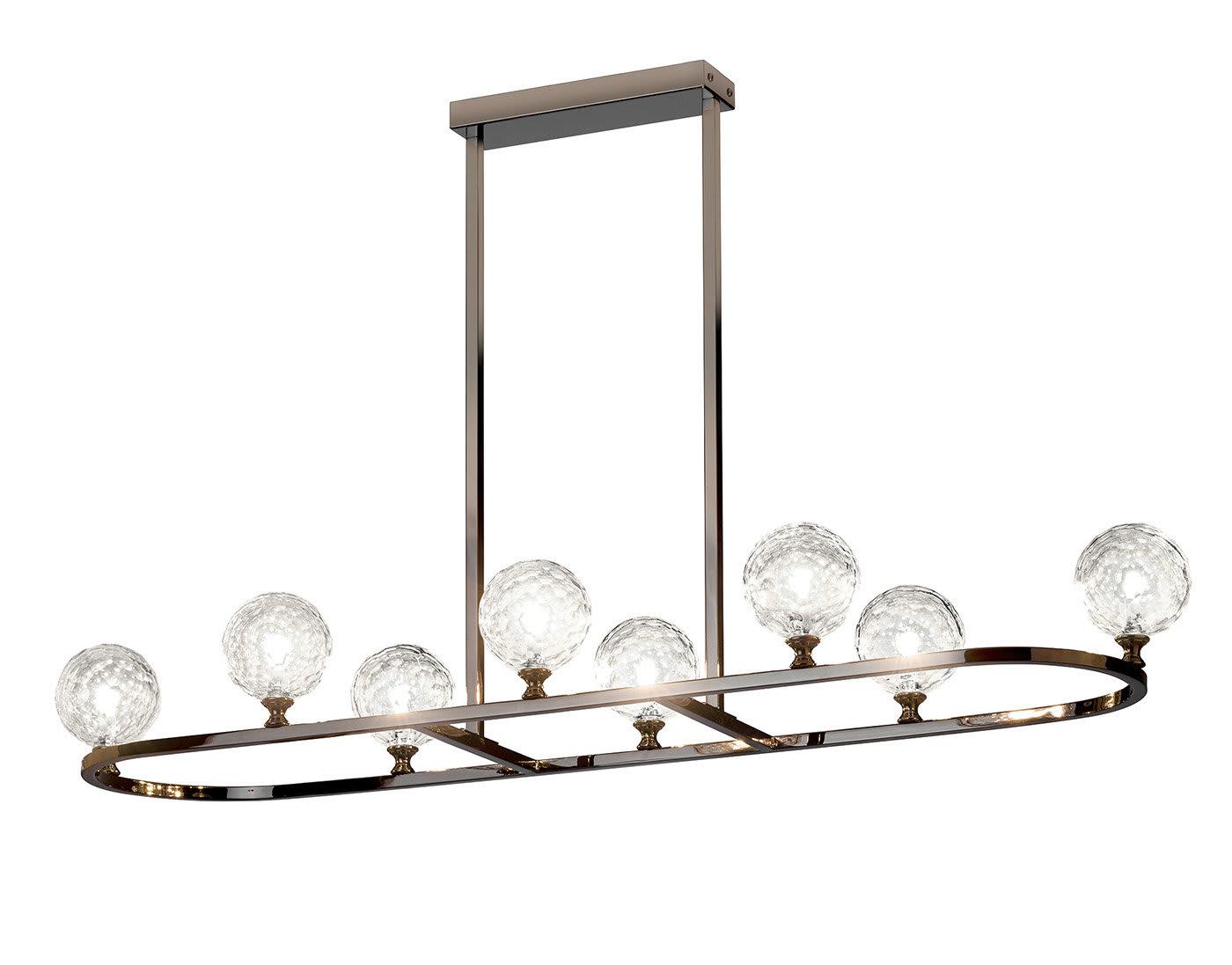 Murano бал Pyrex қара никель шарлы шандалы