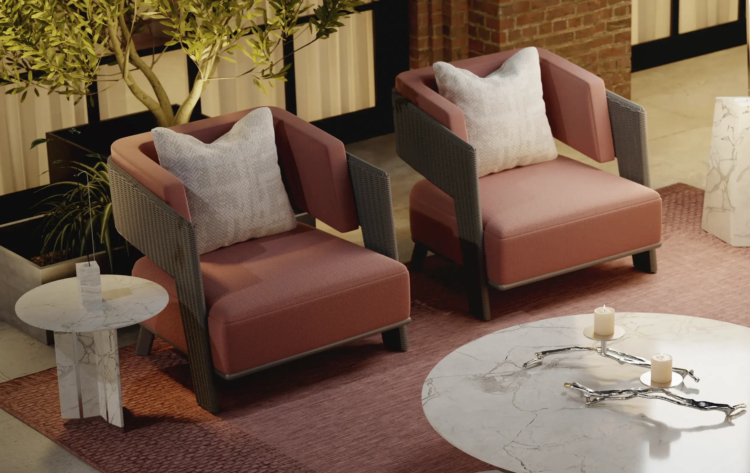 Кресло Crown серое