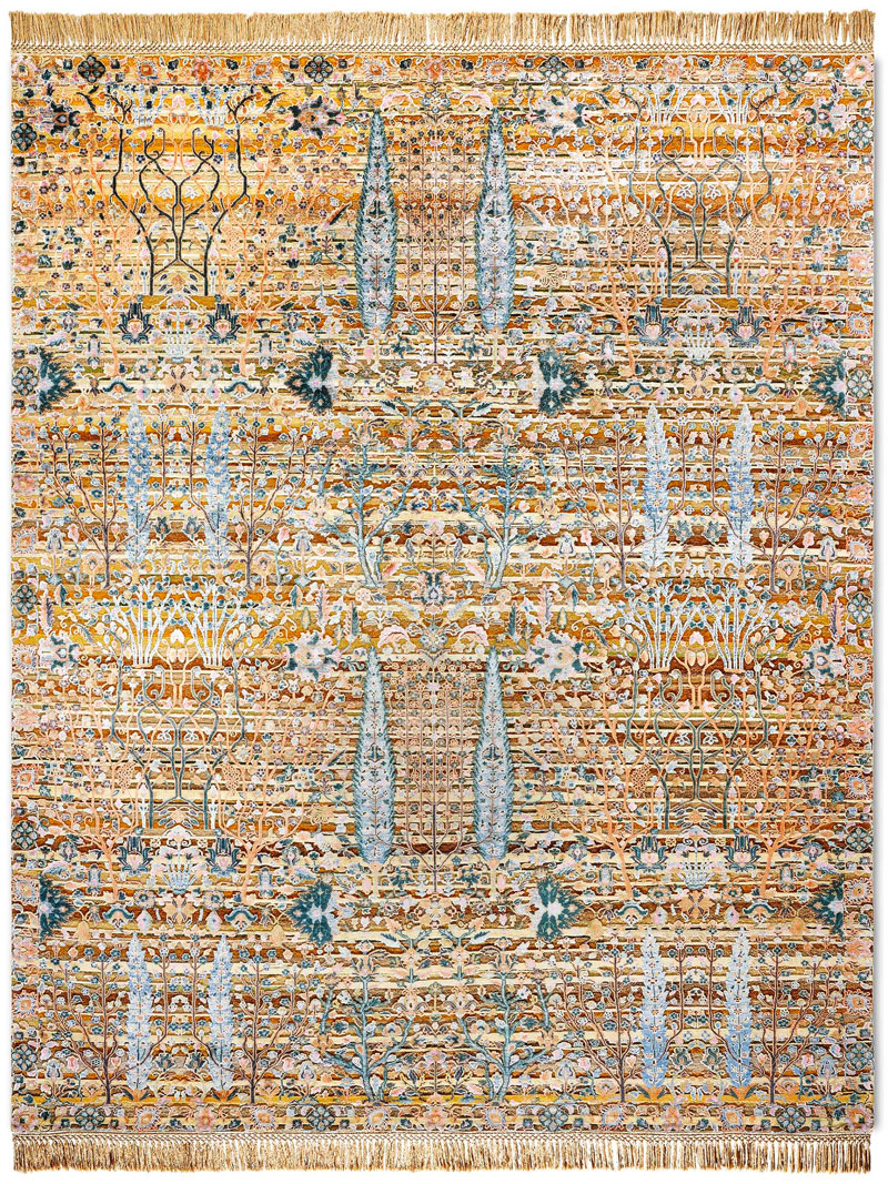 Роскошный ковер золотого цвета Pine Garden | Размер: 250 x 300 см