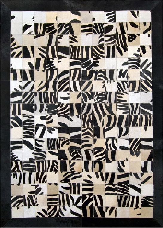 Ковер из коровьей шкуры Mosaic Zebra | Размер: 250 x 360 см
