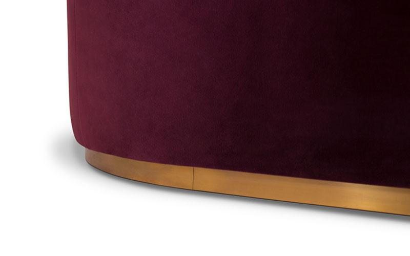 Изогнутый диван бордового цвета Premium Comfort
