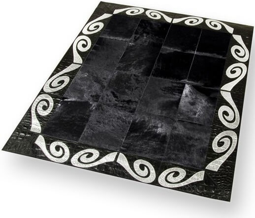 Ковер из коровьей шкуры Black & Silver | Размер: 250 x 360 см