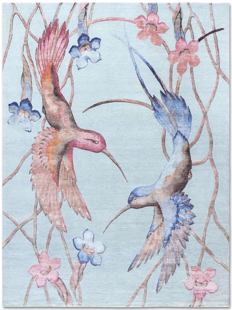 Қолмен жасалған кілем Hummingbirds | Өлшемі: 274 x 365 см