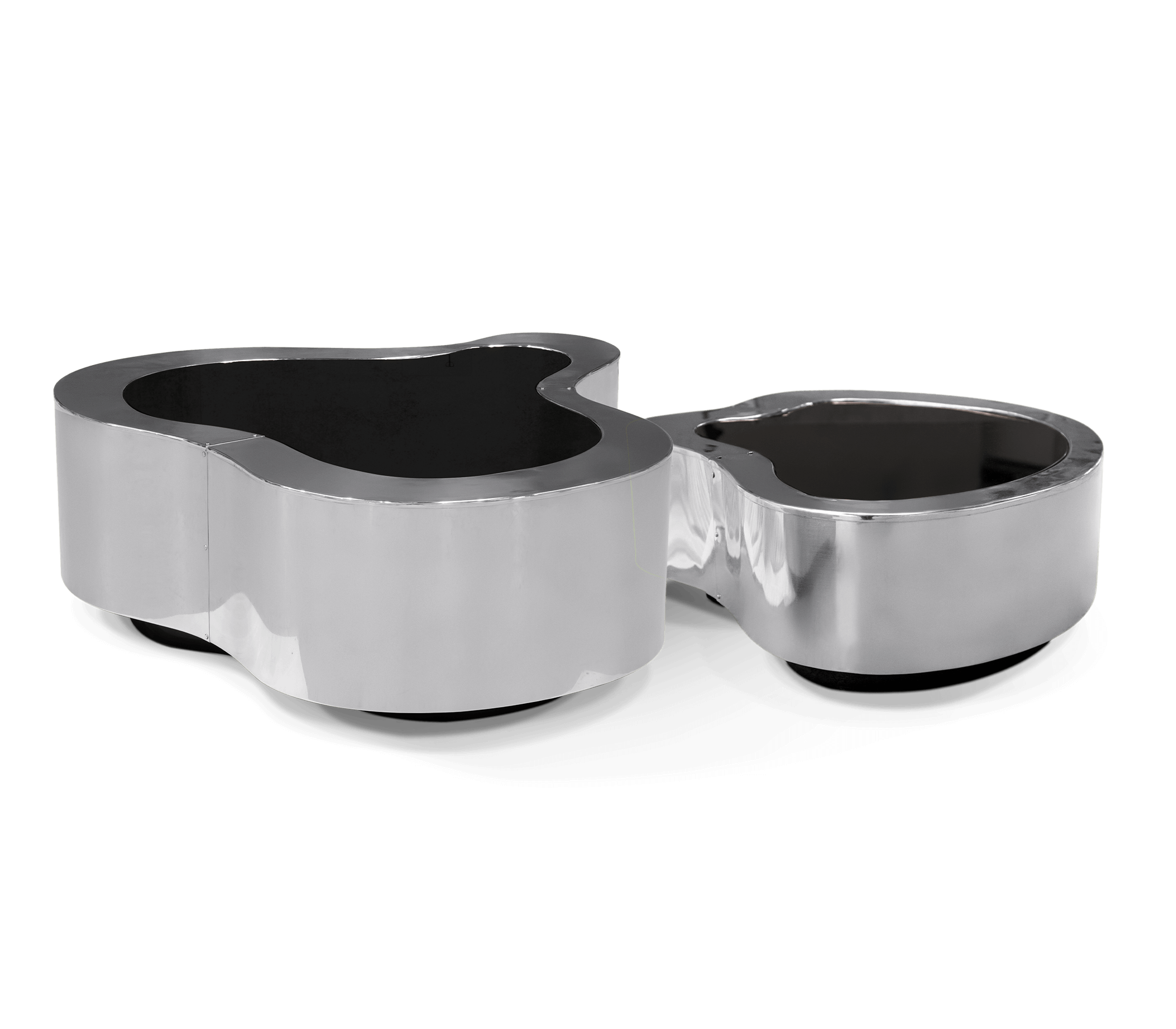 Набор журнальных столов Crest Polished Stainless Steel | Конфигурация: Big