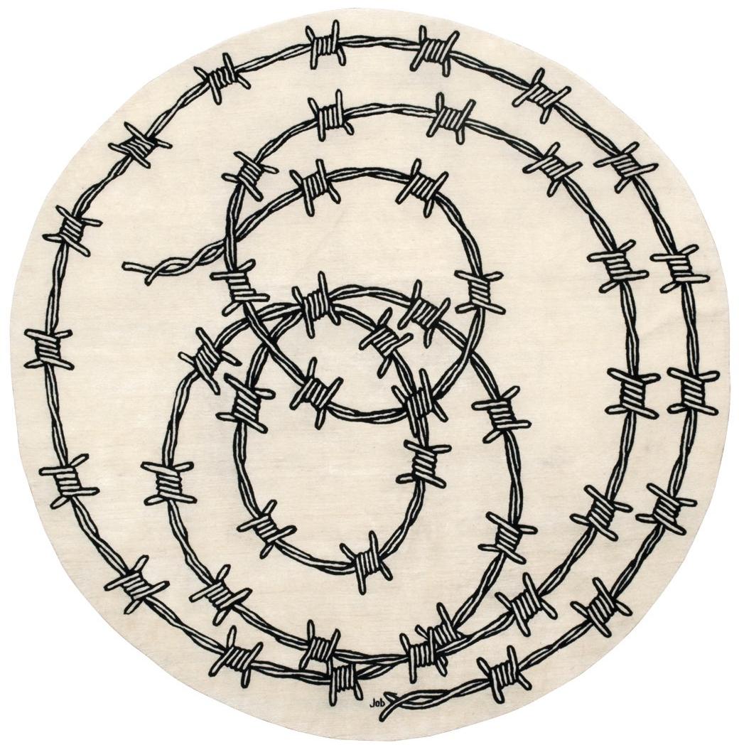 Круглый ковер Barbed Wire