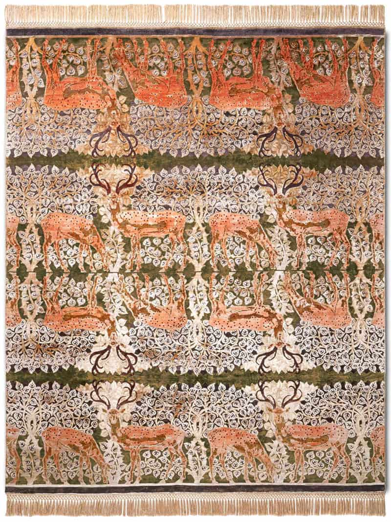 Ковер с оленями ручной работы | Размер: 300 x 400 см
