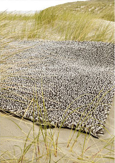 Жүн кілем қара-ақ Gravel 68201 | Өлшемі: 140 x 200 см