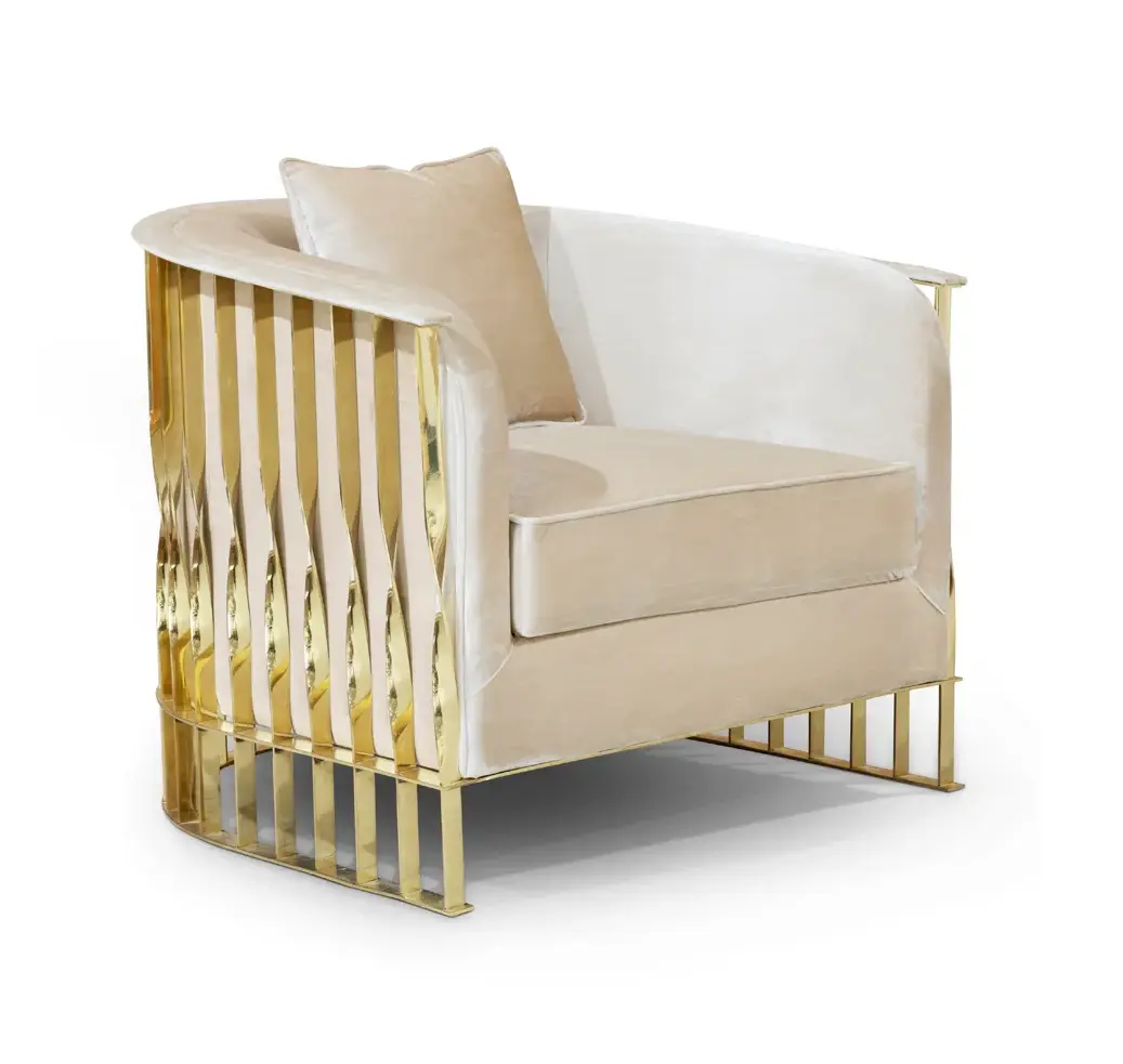 Кресло полированное латунью Solene