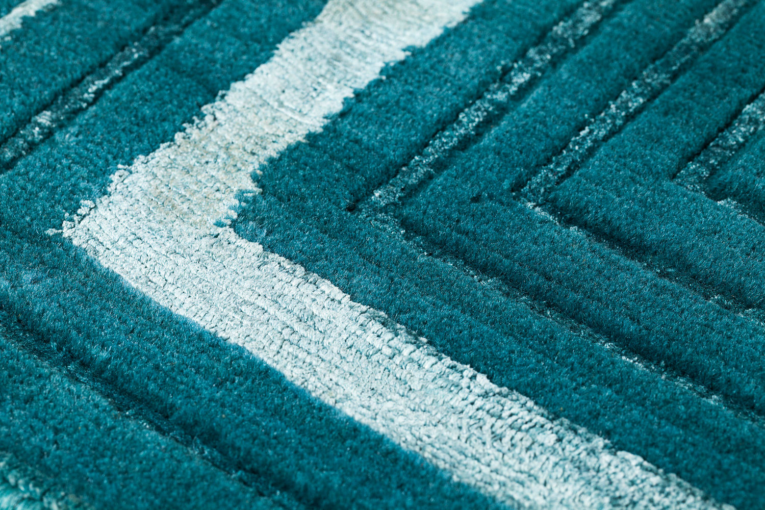 Ковер с зеленой рамкой из шерсти и вискозы | Размер: 300 × 400 см