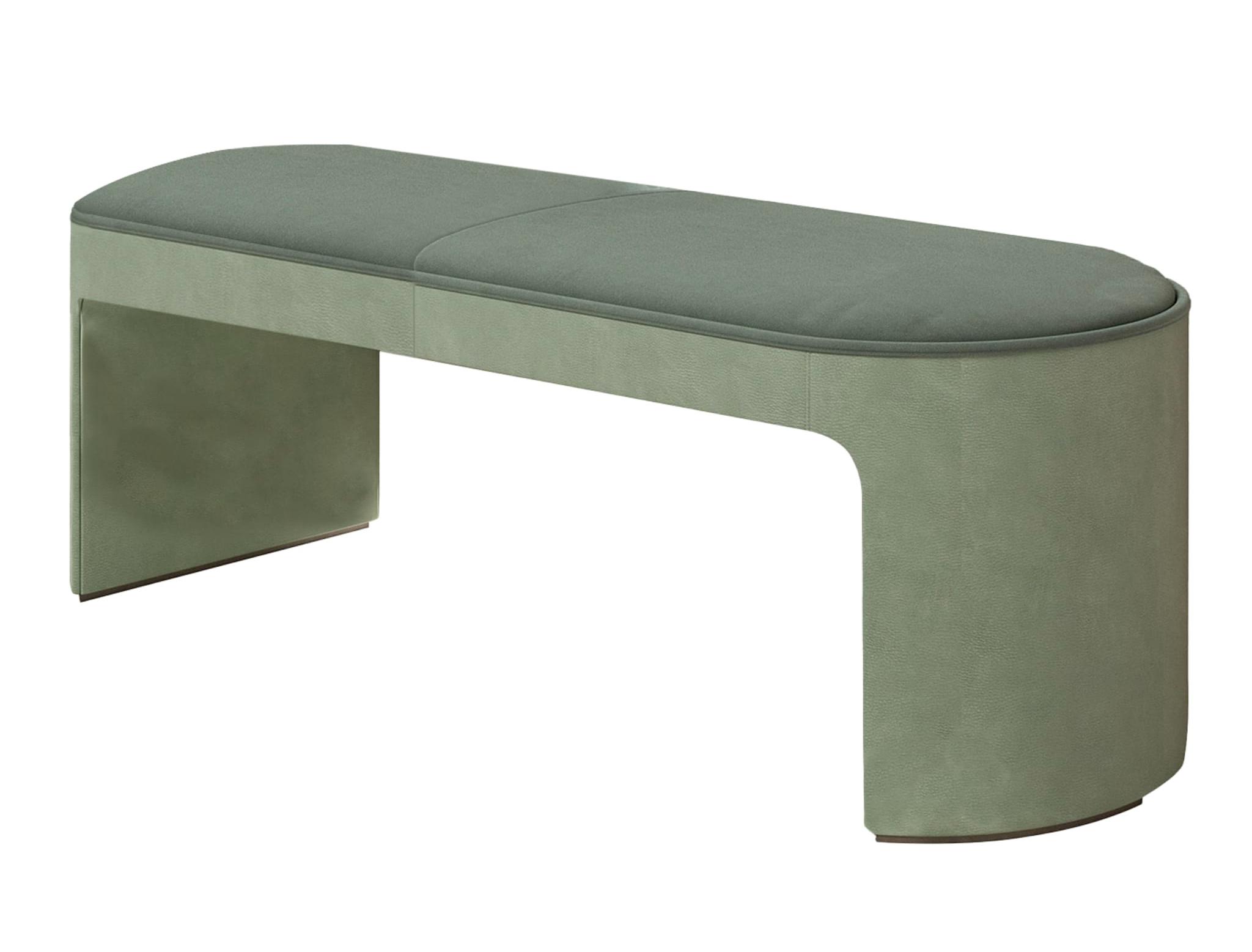 Скамья из кожи и бархата