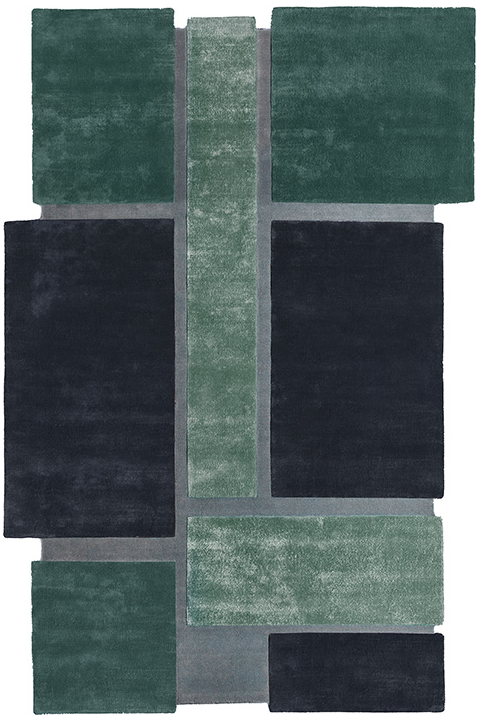 Ковер зелёно-синий дизайнерский Art Deco | Размер: 200 x 300 см