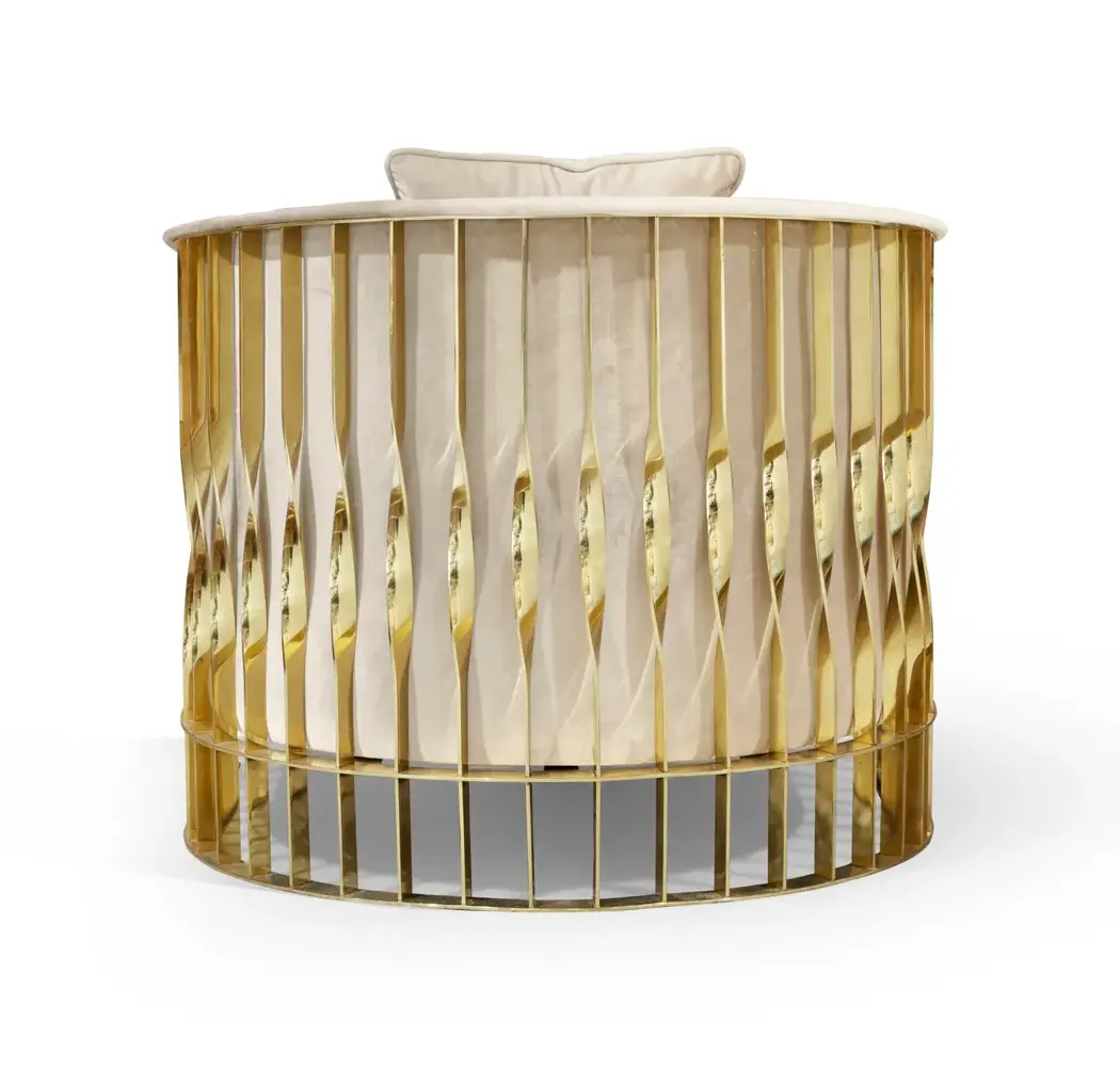 Кресло полированное латунью Solene