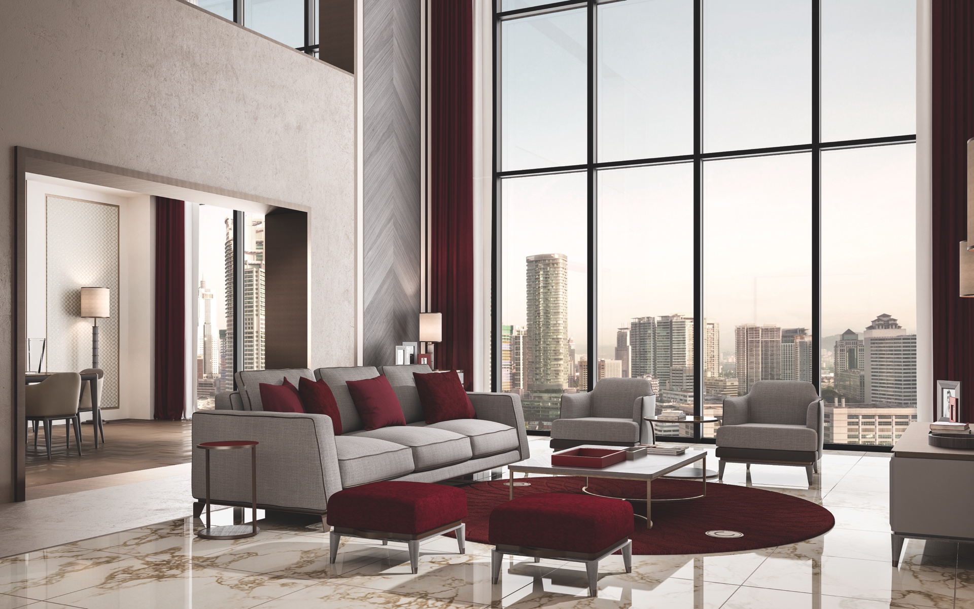 Пуф с обивкой