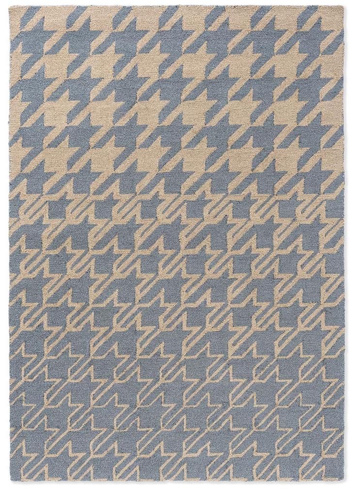 Кілем сыртқы Houndstooth Washed Blue | Өлшемі: 250 x 350 см