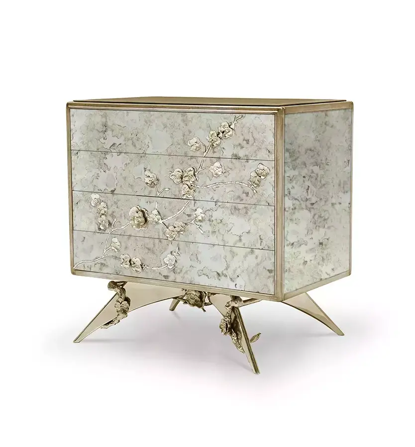 Тумба прикроватная с зеркальной патиной Mirage