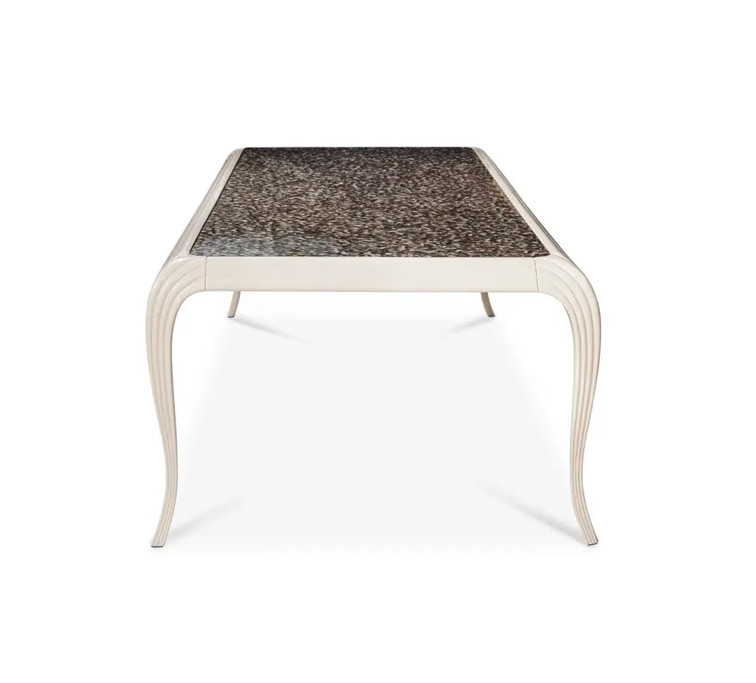 Обеденный стол с отделкой из экзотических перьев Mistral