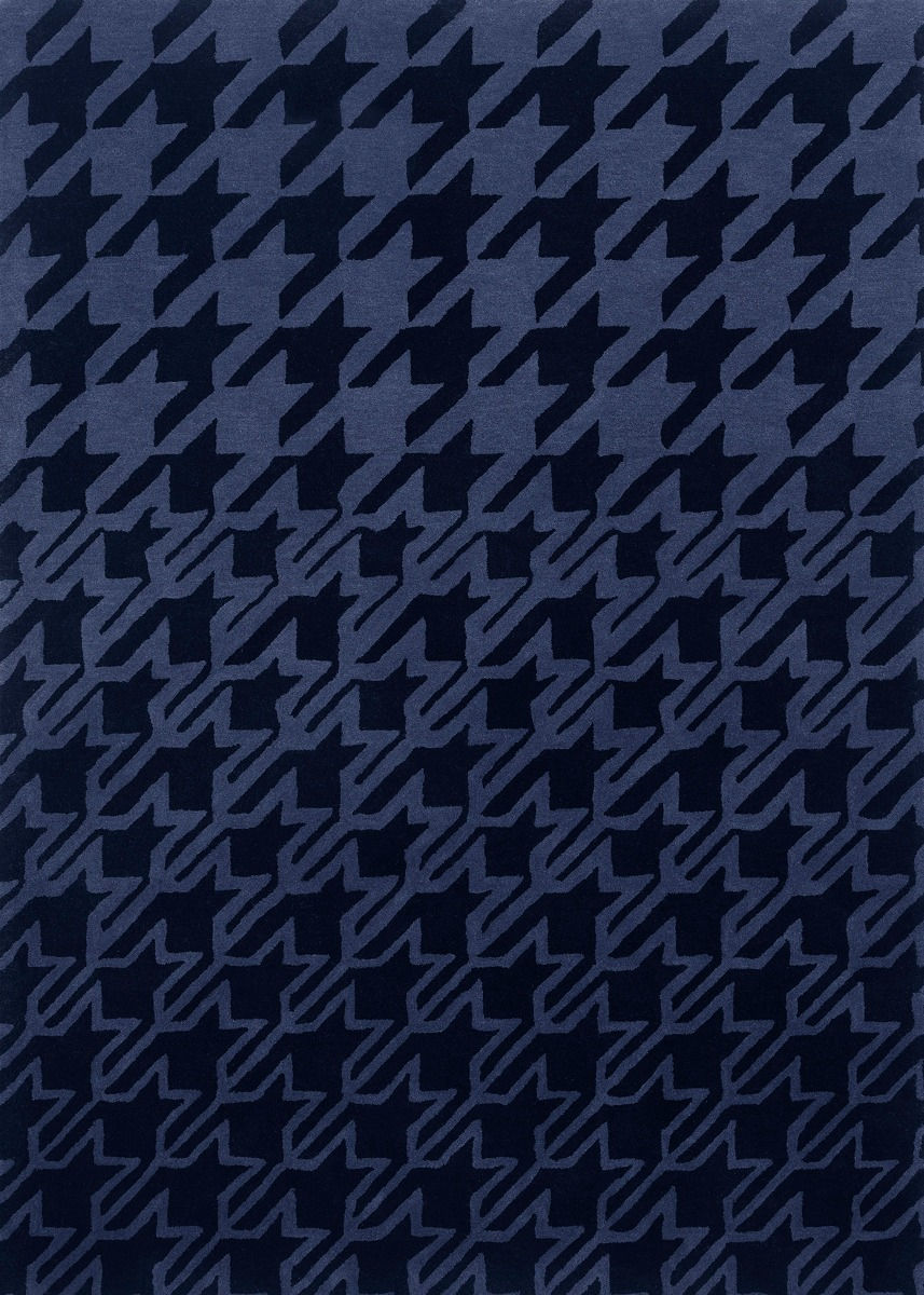Жүн кілем Houndstooth Dark Blue | Өлшемі: 170 x 240 см