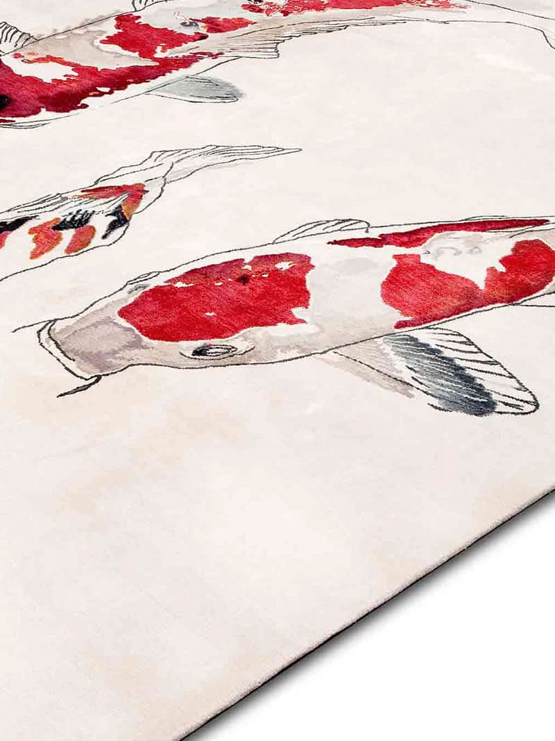 Сәнді түпнұсқа дизайндағы кілем ақ фонда Fish
