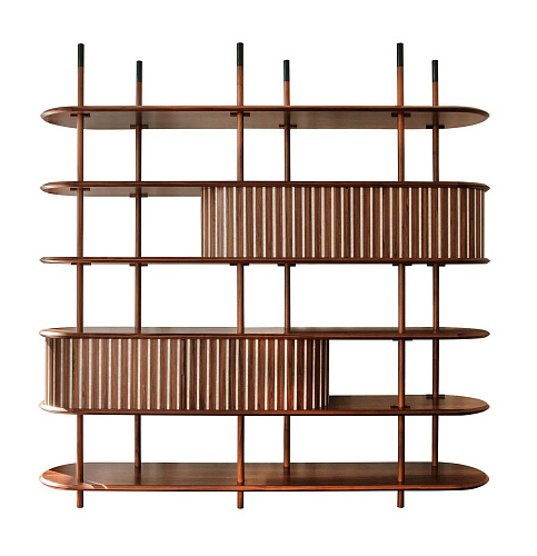 Модульный книжный шкаф из массива дерева