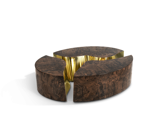 Овальный журнальный стол Fissure Walnut