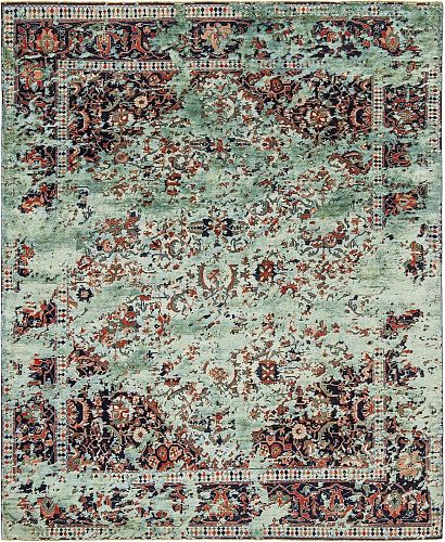 Шелковый ковер Serapi Queensbury Double Sky Lightblue Greyblue