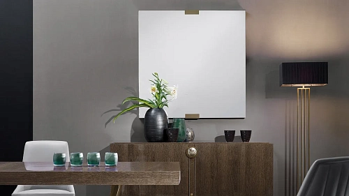 Зеркало Elegance с кожаной окантовкой и бронзой
