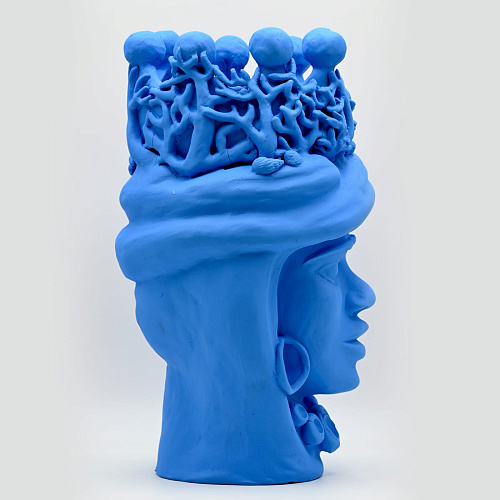 Скульптура голубая ручной работы Moor's Head