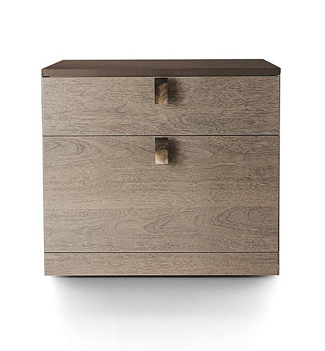 Маленькая тумба офисная с кожаной столешницей Leather Compact