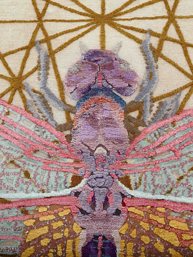 Круглый дизайнерский ковер ручной работы Trithemis Ardentis Agri