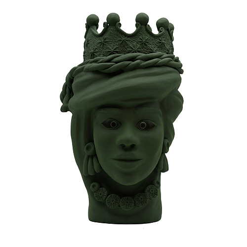 Мүсін қолмен жасалған жасыл түсті Moor's Head