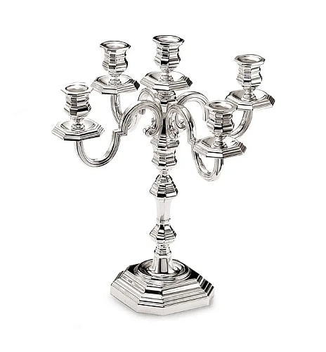 Канделябр восьмигранный на 5 рожков Silver-Plated Candelabrum