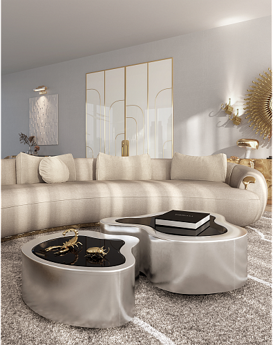 Набор журнальных столов Crest Polished Stainless Steel