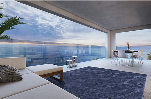 Ковер ручной вязки синего цвета Modern