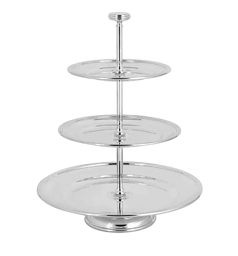 3 қабатты торт тұғыры Silver-Plated Cake Stand